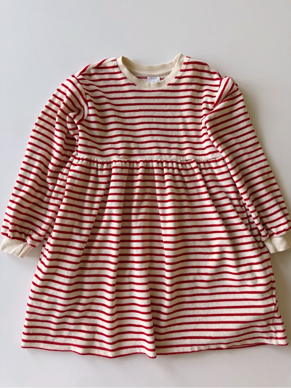 Hanna Andersson Girl Velour Striped Dress 8 years VGUC